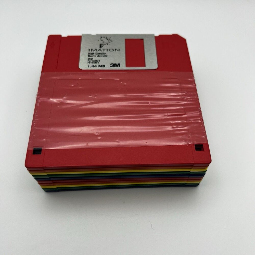 Imation 3.5” Floppy Disks 1.44MB HD IBM Formatted Lot of 10 Untested